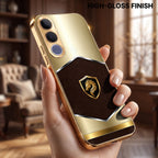 Vivo V70 FE 5G Dragon Crest Gold Electroplated Glass Phone Back Case