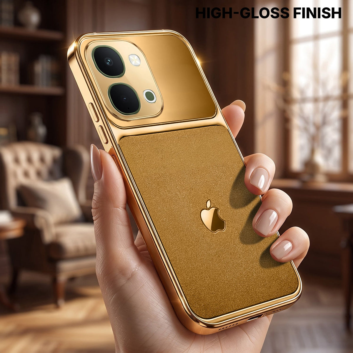 Vivo Y51 Pro 5G Royal Touch Apple Gold Electroplated Glass Phone Back Case