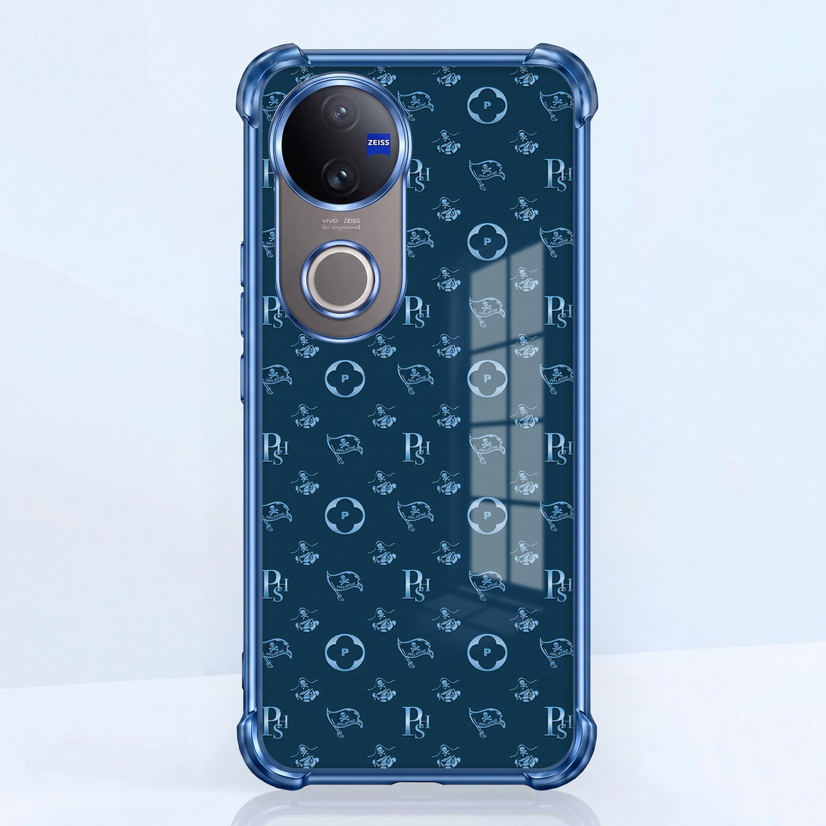 Vivo V50 5G Luxury Monogram Blue Airbags Printed Back Case