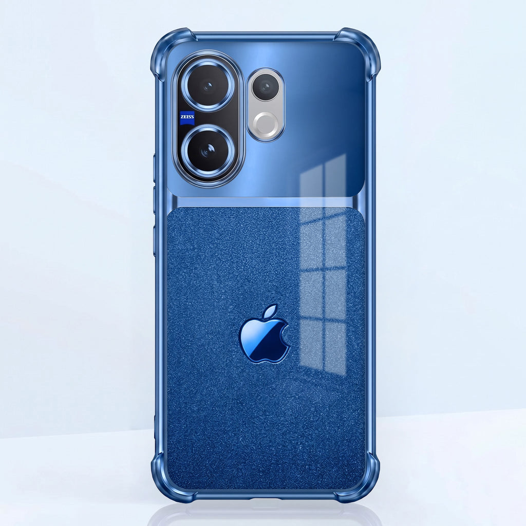 Vivo V60 5G Apple Blue Glitter Dual-Tone Transparent Blue Airbags Case