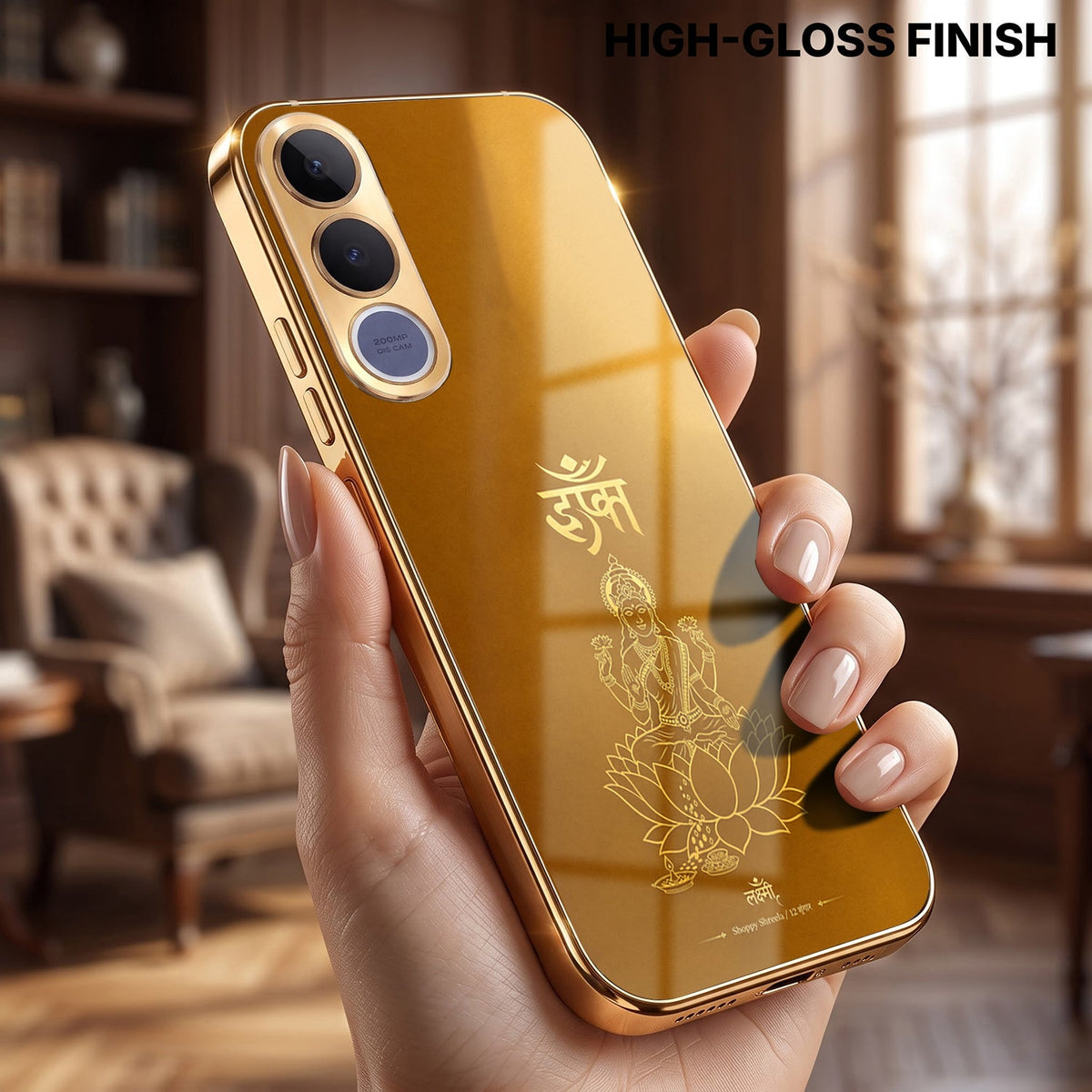 OnePlus 13s 5G Shree Lakshmi Divine Gold Electroplated Glass Phone Back Case