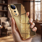 Vivo V40 Pro 5G Golden Tree Gold Electroplated Glass Phone Back Case