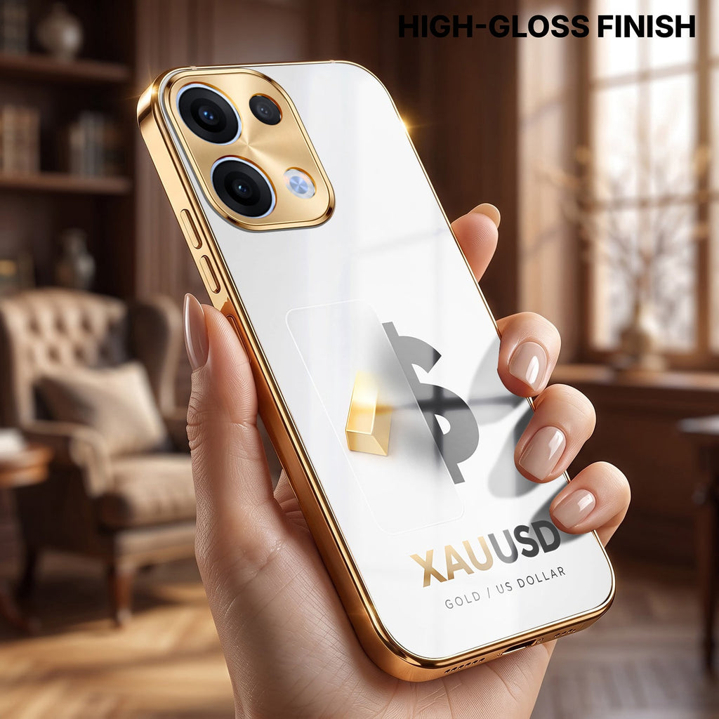 Oppo Reno 13 5G Luxury XAU/USD Gold Electroplated Glass Case