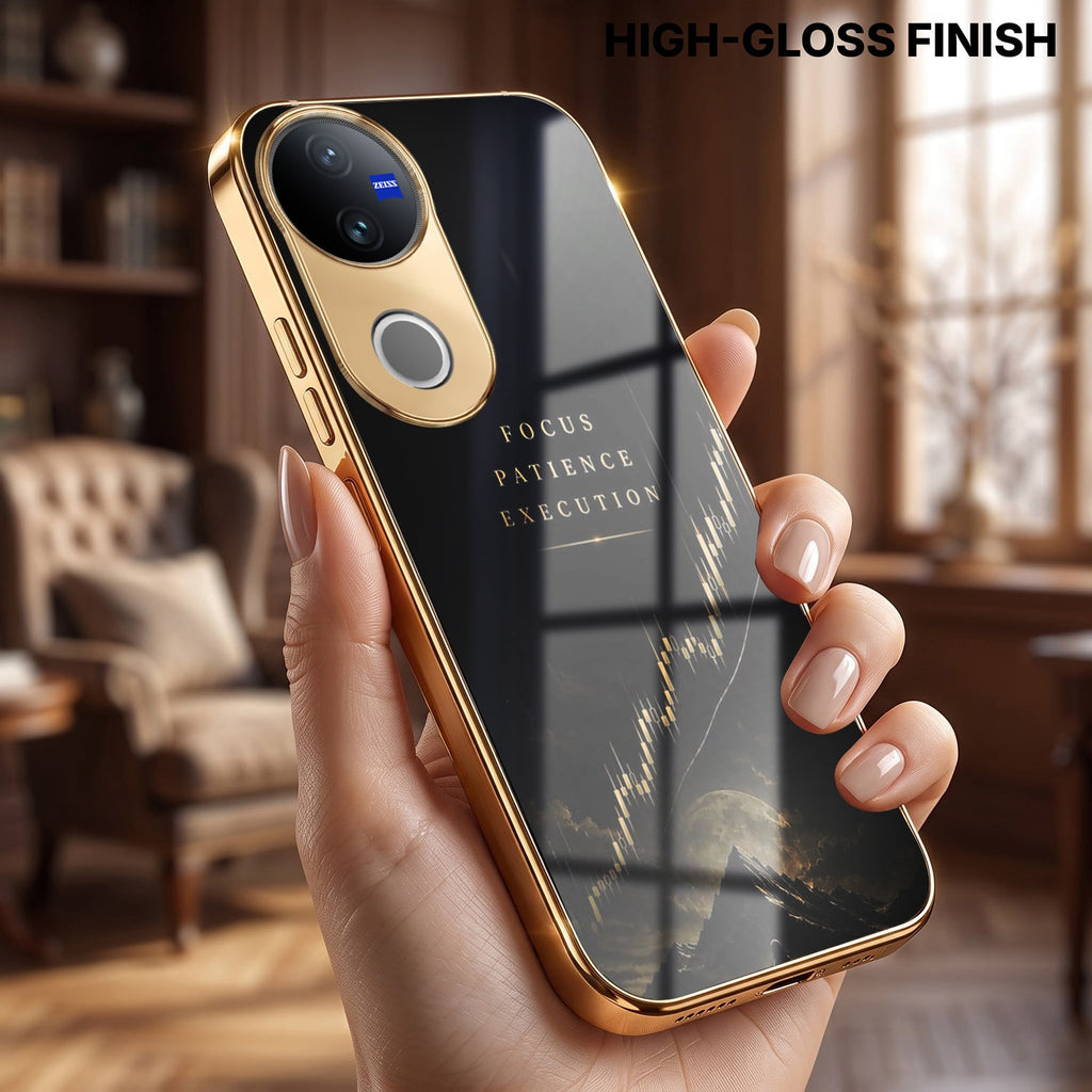 Vivo V50 5G Focus Electroplated Gold Glass Case