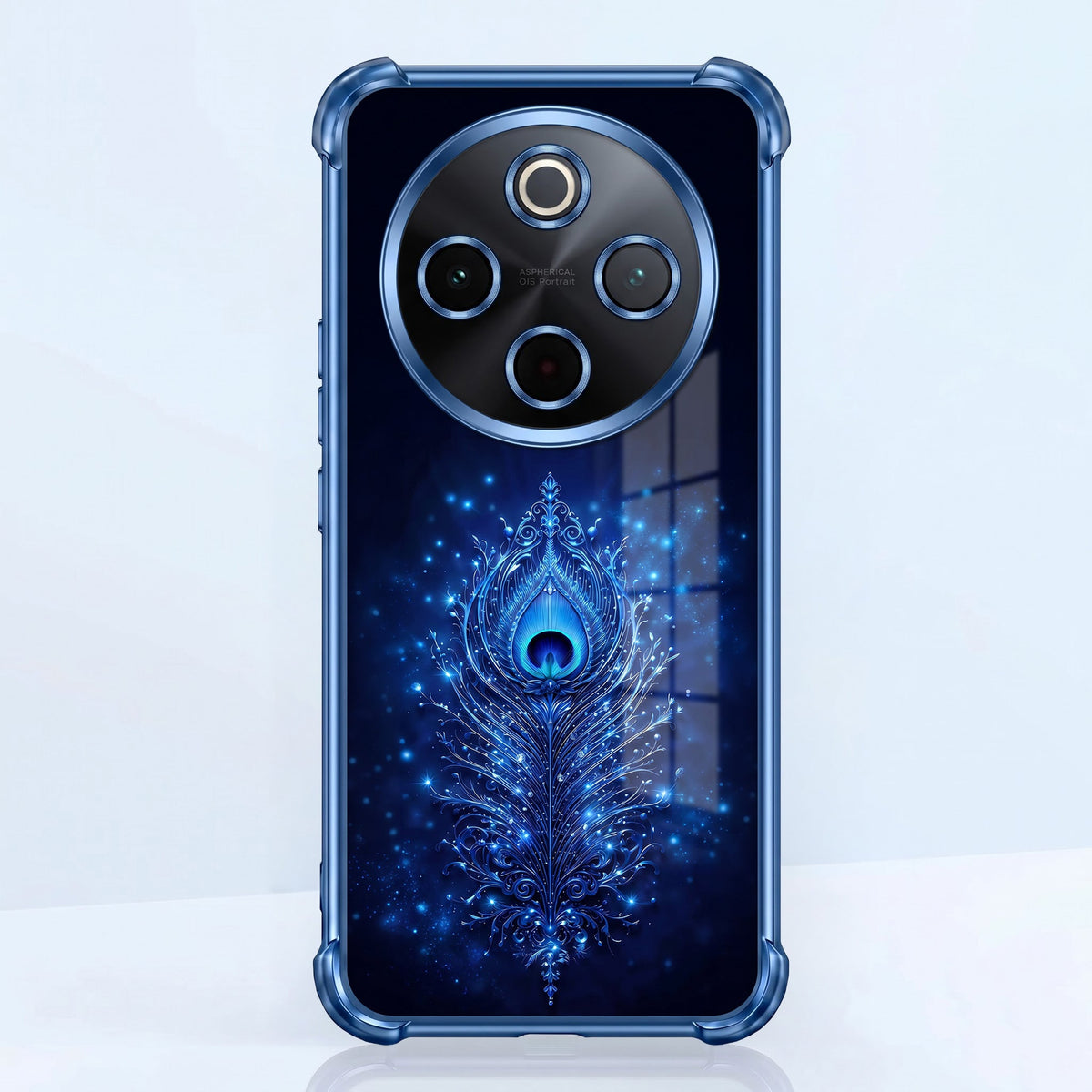Vivo T4 5G Premium Peacock Feather Blue Airbags Printed Back Case