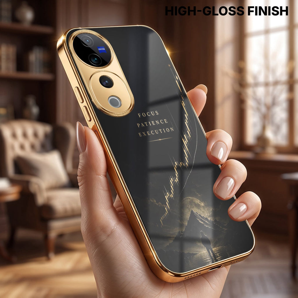 Vivo V40 Pro 5G Focus Electroplated Gold Glass Case