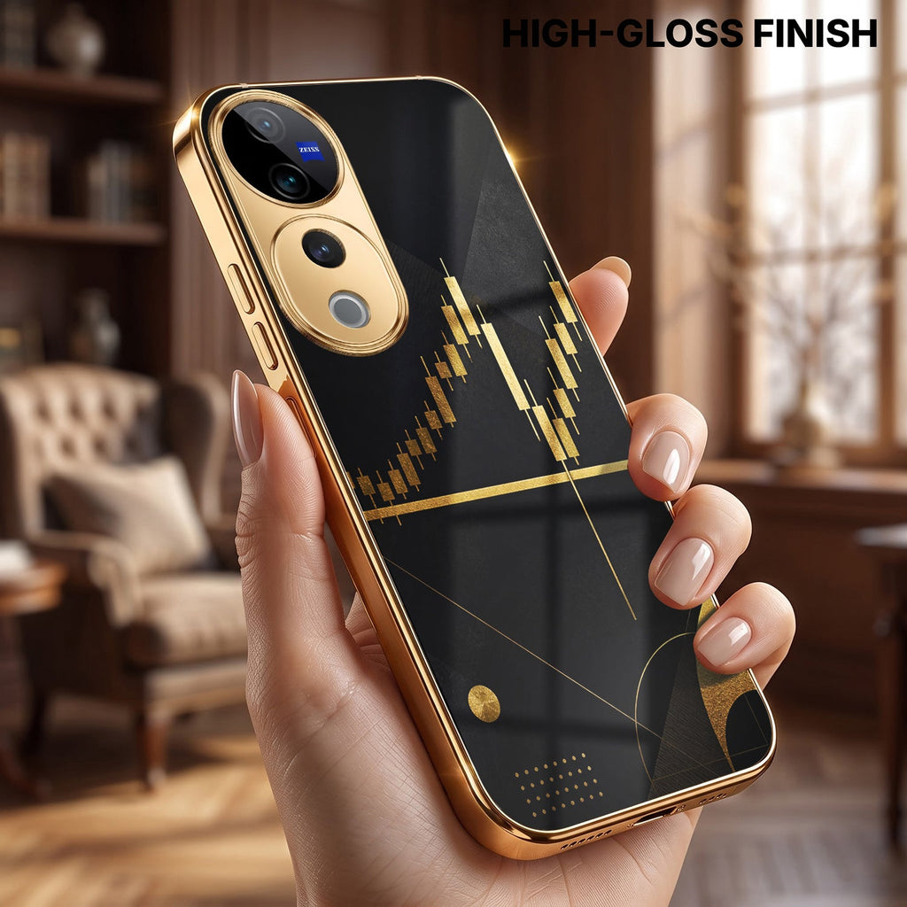 Vivo V40 Pro 5G Trading Candles Gold Electroplated Glass Case