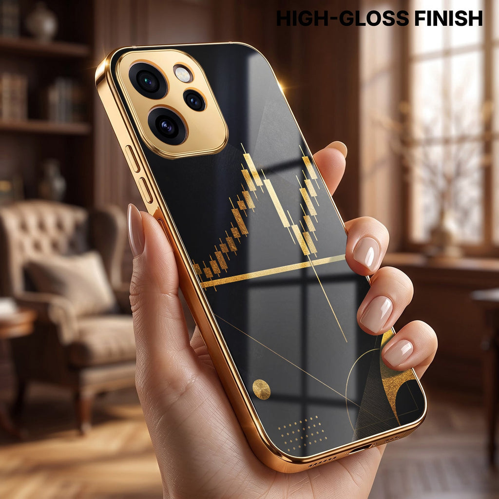 Oppo Reno 15 Mini 5G Trading Candles Gold Electroplated Glass Case