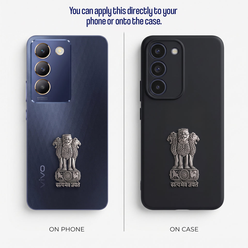 Vivo Y200e 5G Compatible Satyamev Jayate 3D Metal Emblem Sticker