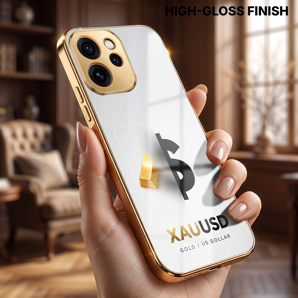 Oppo Reno 15 Mini 5G Luxury XAU/USD Gold Electroplated Glass Case