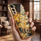 Vivo Y400 Pro 5G Horses Royal Glory Gold Electroplated Glass Phone Back Case
