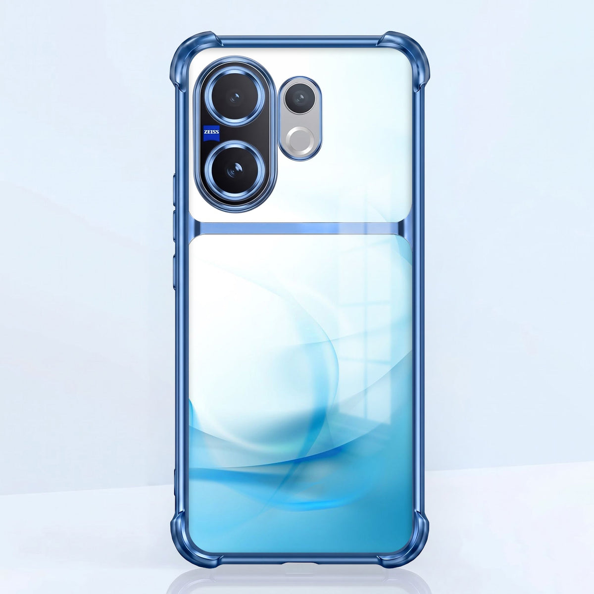 Vivo V60 5G Crystal Blue Dual-Tone Transparent Blue Airbags Case