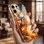 Oppo Reno 16 5G Divine Hanuman Gold Electroplated Glass Phone Back Case