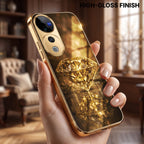 Vivo V40 Pro 5G Golden Diamond Gold Electroplated Glass Phone Back Case