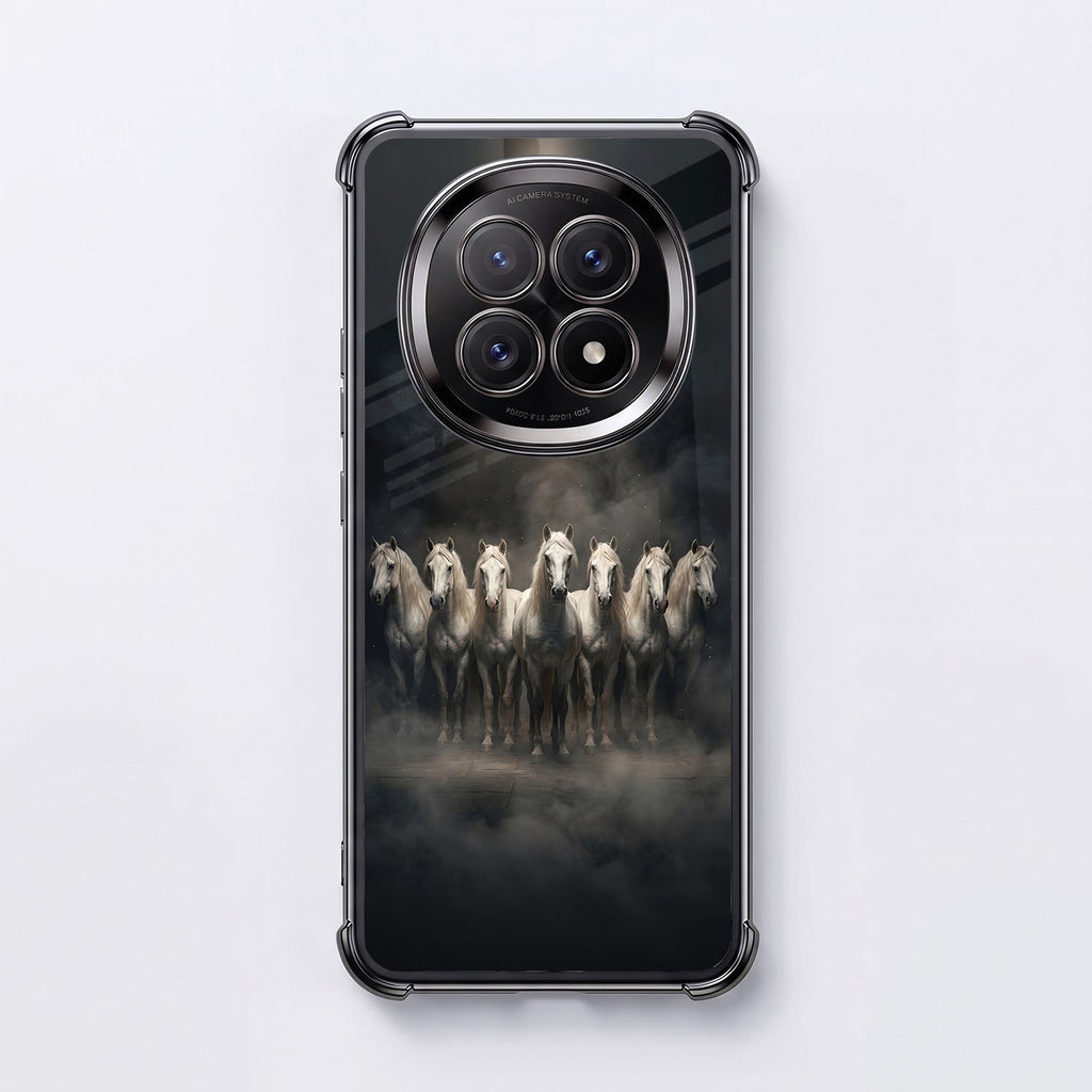 Oppo F29 5G Running Horses Black Airbags Printed Back Case