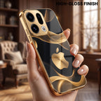 Oppo Find X9 5G Luxury Wave Gold Electroplated Glass Phone Back Case