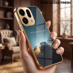 Oppo Find X9 5G Porsche Luxury Gold Electroplated Glass Phone Back Case