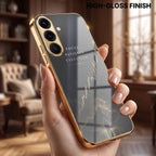 Samsung Galaxy A36 5G Focus Gold Electroplated Glass Phone Back Case