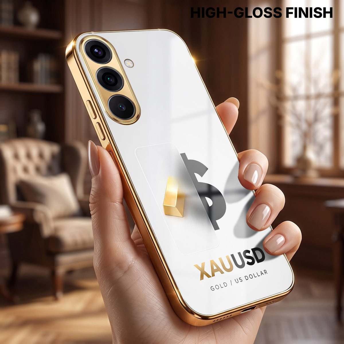 Samsung Galaxy A56 5G Luxury XAU/USD Gold Electroplated Glass Phone Back Case