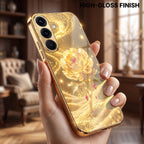 Samsung Galaxy A56 5G Golden Rose Elegance Gold Electroplated Glass Phone Back Case