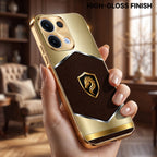Oppo Reno 13 5G Dragon Crest Gold Electroplated Glass Phone Back Case