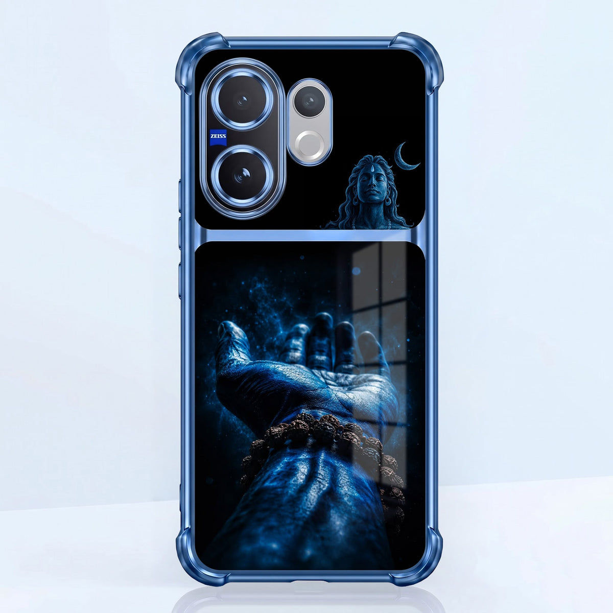 Vivo V60 5G Mahadev Divine Touch Dual-Tone Transparent Blue Airbags Case