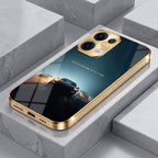 Oppo Reno 13 5G Porsche Luxury Gold Electroplated Glass Phone Back Case