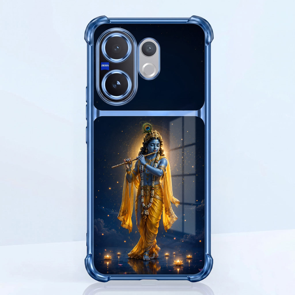 Vivo V60 5G Divine Krishna Dual-Tone Transparent Blue Airbags Case
