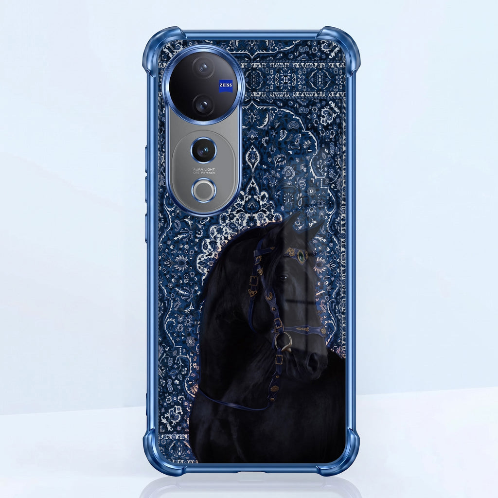 Vivo V40 Pro 5G Premium Royal Horse Blue Airbags Printed Back Case