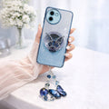 Vivo T3x 5G Stunning Shimmer Electroplating Butterfly Stand Charm Case