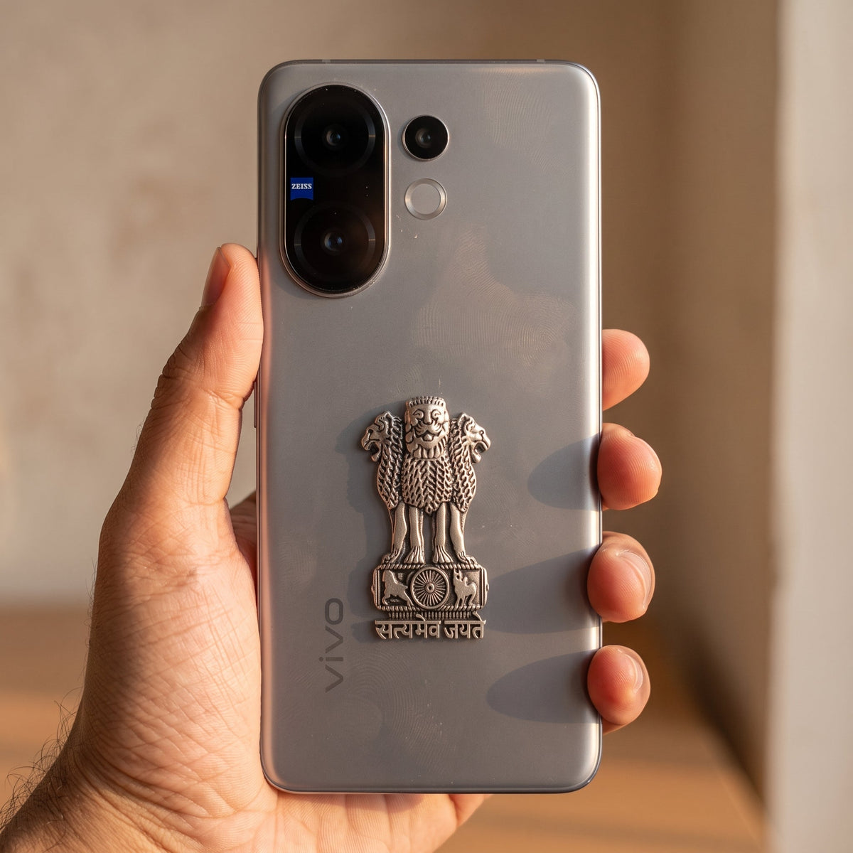 Vivo X200 FE 5G Compatible Satyamev Jayate 3D Metal Emblem Sticker