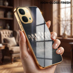 Vivo Y51 Pro 5G Running Horses Gold Electroplated Glass Phone Back Case
