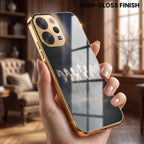 Vivo V70 5G Running Horses Gold Electroplated Glass Phone Back Case