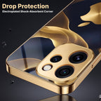 Oppo Reno 15 Pro Mini 5G Luxury Wave Gold Electroplated Glass Phone Back Case