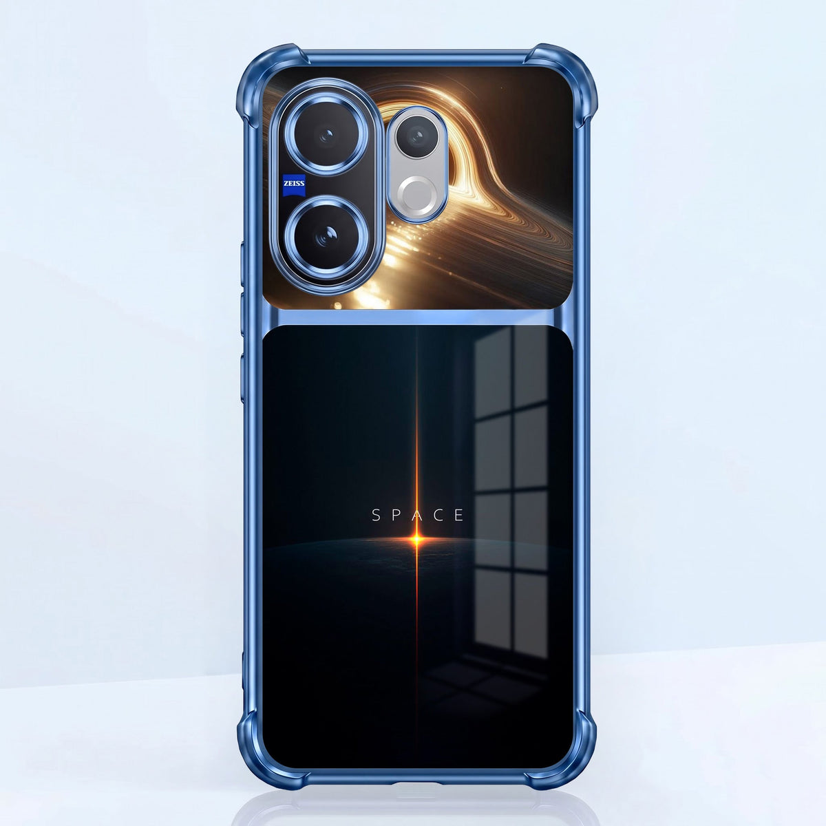 Vivo V60 5G Space Dual-Tone Transparent Blue Airbags Case