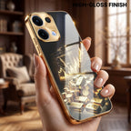 Oppo Reno 13 5G Luxury Wealth Trader Gold Electroplated Glass Case