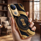Vivo T4R 5G Royal Emblem Gold Electroplated Glass Phone Back Case