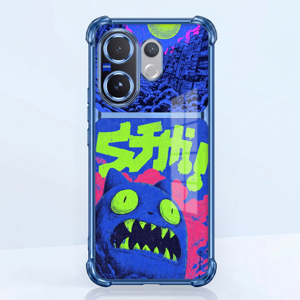 Vivo V60 5G Neon Monster Dual-Tone Transparent Blue Airbags Case
