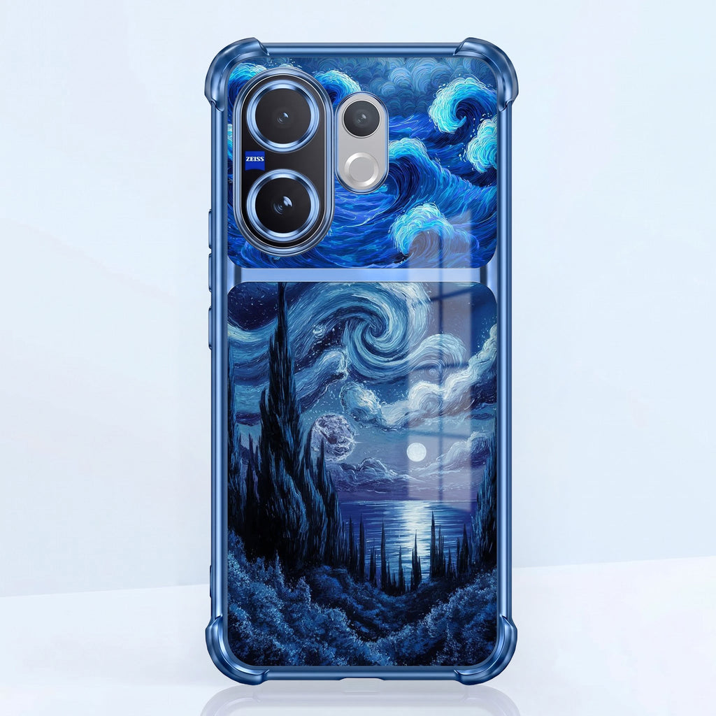Vivo V60 5G Midnight Ocean Dual-Tone Transparent Blue Airbags Case