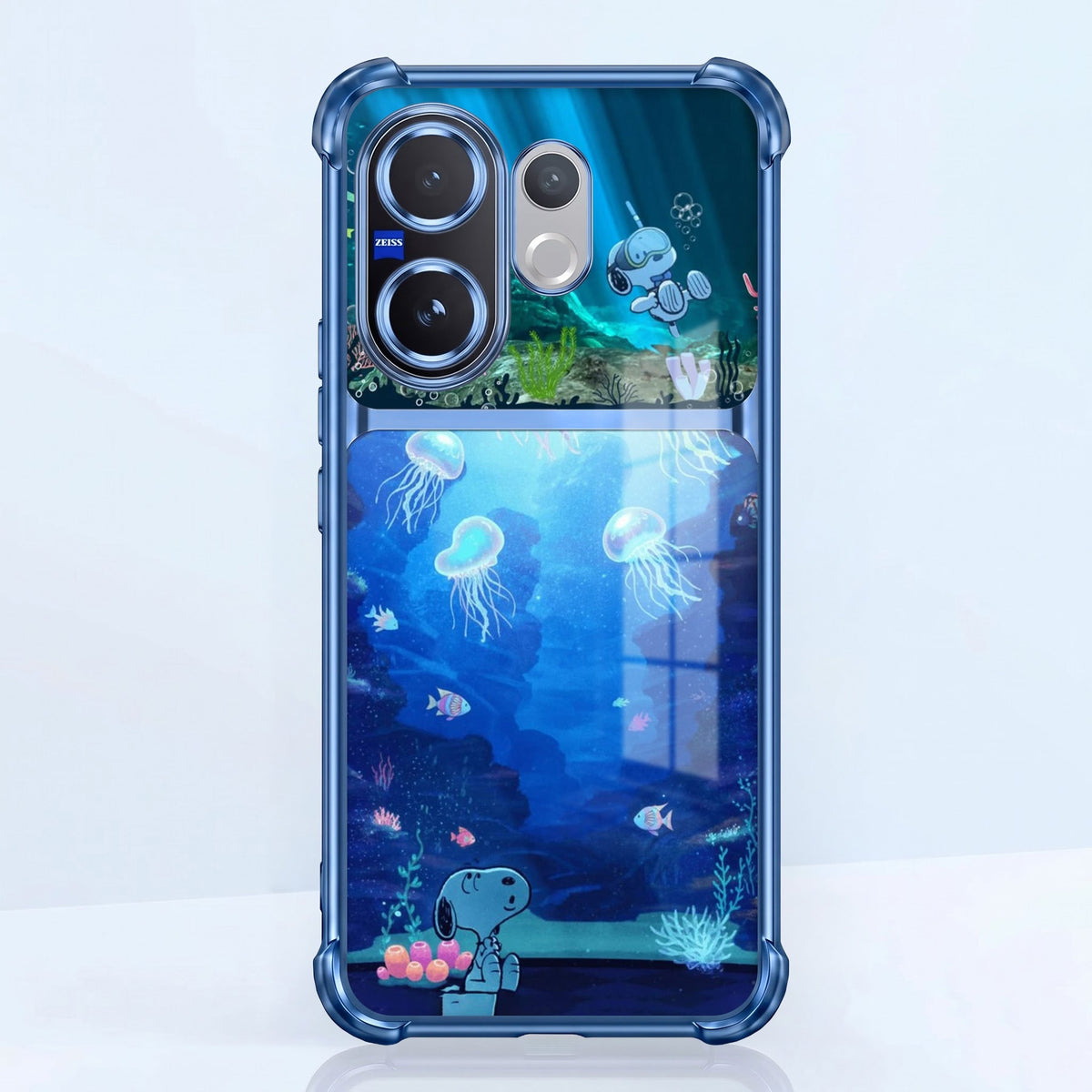 Vivo V60 5G Mystic Jellyfish Dual-Tone Transparent Blue Airbags Case