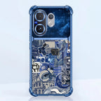 Vivo V60 5G Cosmic Vintage Dual-Tone Transparent Blue Airbags Case