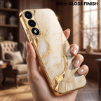 Oneplus Nord 5 5G Marvel Texture Gold Electroplated Glass Phone Back Case