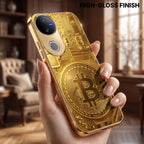 Vivo T4R 5G Bitcoin Gold Electroplated Glass Phone Back Case