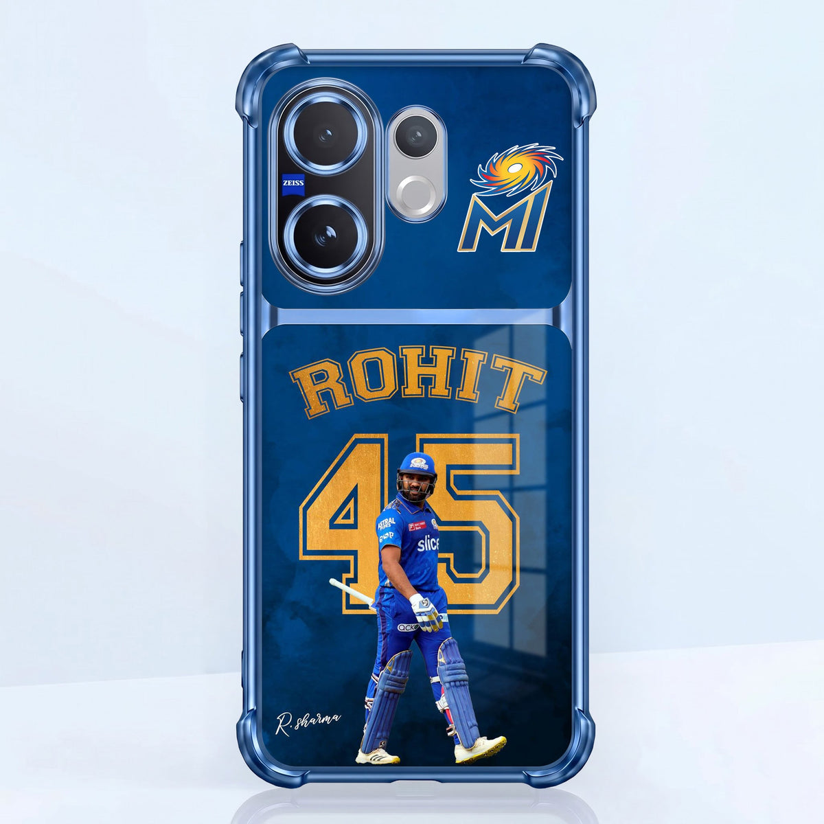 Vivo V60 5G Hitman Rohit Dual-Tone Transparent Blue Airbags Case