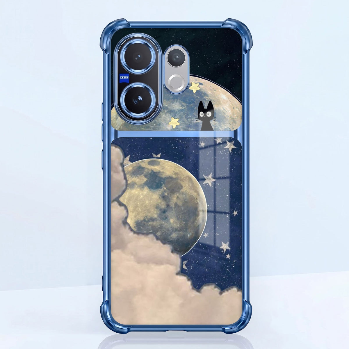 Vivo V60 5G Moonlight Galaxy Dual-Tone Transparent Blue Airbags Case