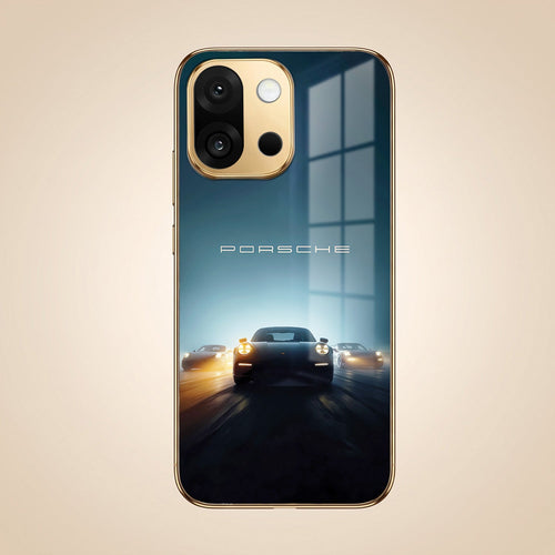 OnePlus 13s 5G Porsche Luxury Gold Electroplated Glass Phone Back Case