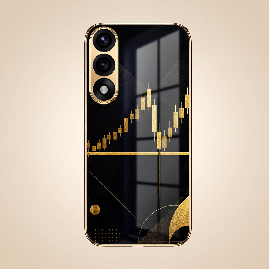 Oneplus Nord 5 5G Trading Candles Gold Electroplated Glass Phone Back Case