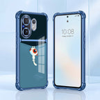Vivo V60 5G Cute Cyclops Monster Dual-Tone Transparent Blue Airbags Case