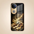 Vivo V50 5G Luxury Wealth Trader Gold Electroplated Glass Case