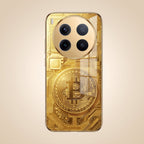 Vivo X300 Pro 5G Bitcoin Gold Electroplated Glass Phone Back Case